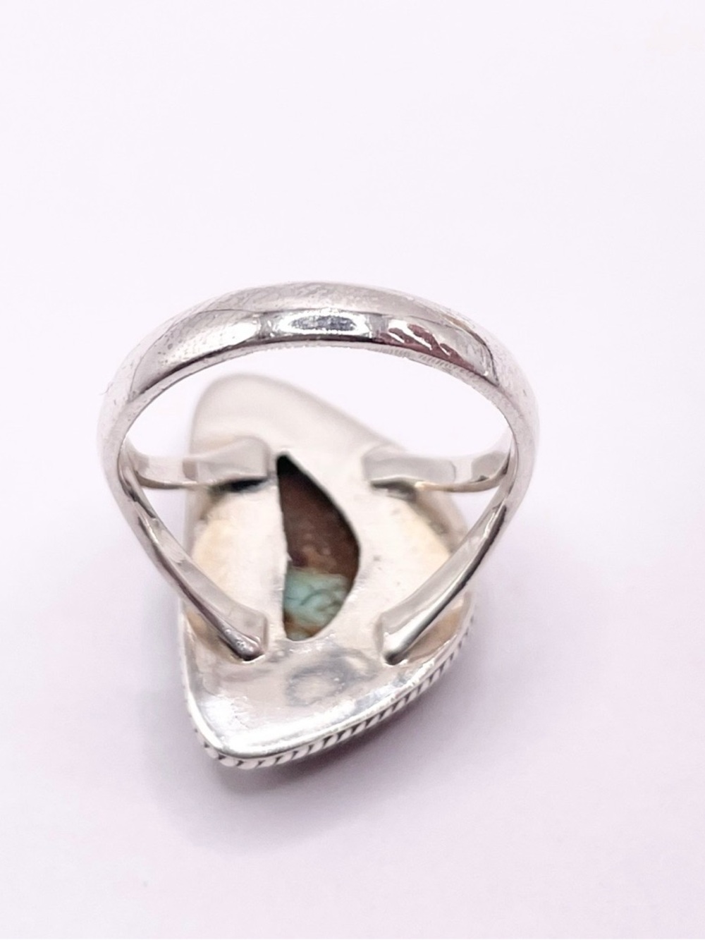 Size 8 Sterling Silver Turquoise Ring - Picture 4 of 8